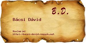Bácsi Dávid névjegykártya