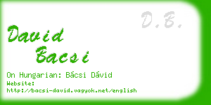 david bacsi business card