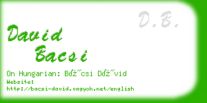 david bacsi business card